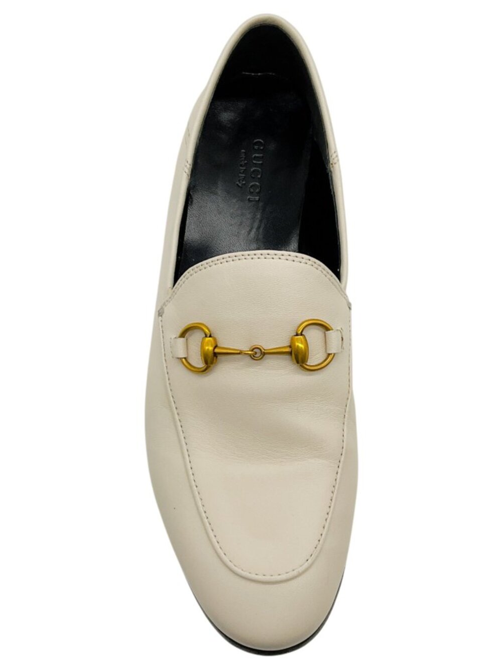 Gucci Mystic White Leather Brixton Horsebit Loafers - Picture 4 of 6
